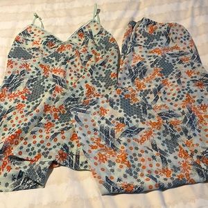 Asian Design‎ Night Gown with matching sleep pants. Sheer and comfortable